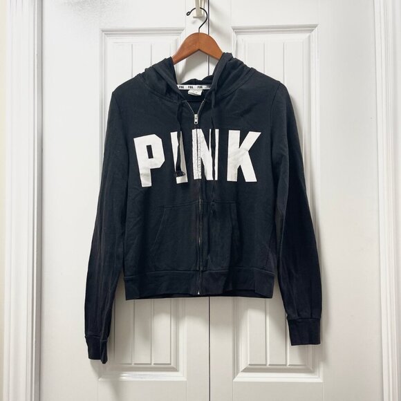 VS PINK Zip-Up Hoodie Black - M - Picture 1 of 10